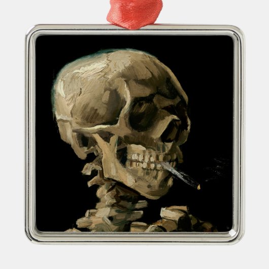 Vincent van Gogh - Skull met Burning Cigarette Metalen Ornament (Voorkant)