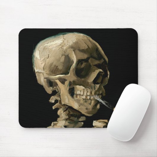 Vincent van Gogh - Skull met Burning Cigarette Muismat (Met muis)