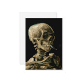 Vincent van Gogh - Skull met Burning Cigarette Notitiekaartje (Voorkant / Achterkant in situ)