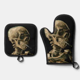 Vincent van Gogh - Skull met Burning Cigarette Ovenwant & Pannenlap Set