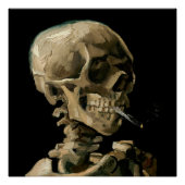 Vincent van Gogh - Skull met Burning Cigarette Perfect Poster (Voorkant)