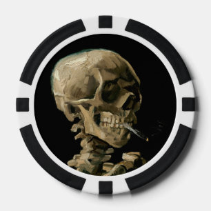 Vincent van Gogh - Skull met Burning Cigarette Poker Chips
