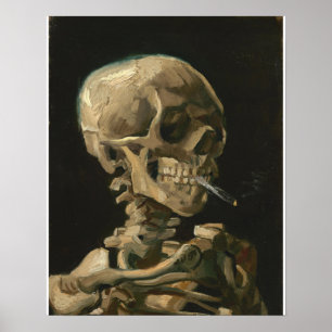 Vincent Van Gogh - Skull met Burning Cigarette Poster