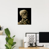 Vincent van Gogh - Skull met Burning Cigarette Poster (Thuiskantoor)