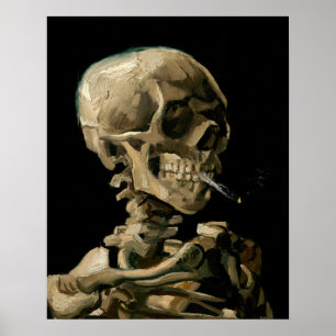 Vincent van Gogh - Skull met Burning Cigarette Poster