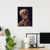 Vincent Van Gogh - Skull met Burning Cigarette Poster (Thuiskantoor)