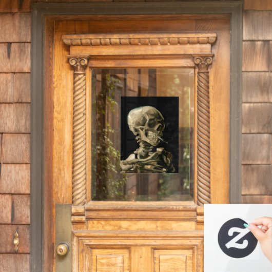 Vincent van Gogh - Skull met Burning Cigarette Raamsticker (Huis Deur)
