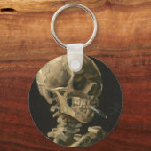 Vincent Van Gogh - Skull met Burning Cigarette Sleutelhanger (Voorkant)