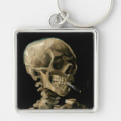 Vincent van Gogh - Skull met Burning Cigarette Sleutelhanger (Voorkant)