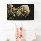 Vincent van Gogh - Skull met Burning Cigarette Spandoek (Insitu)