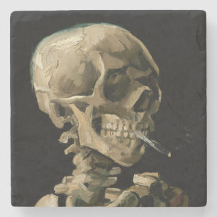 Vincent van Gogh - Skull met Burning Cigarette Stenen Onderzetter