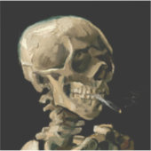 Vincent van Gogh - Skull met Burning Cigarette Sticker (Voorkant)
