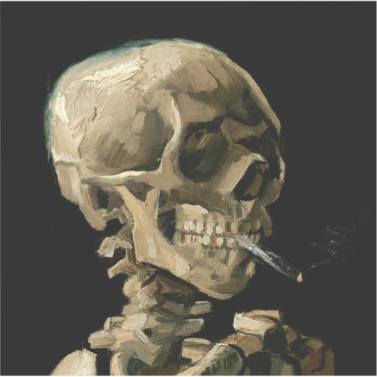 Vincent van Gogh - Skull met Burning Cigarette Sticker (Voorkant)