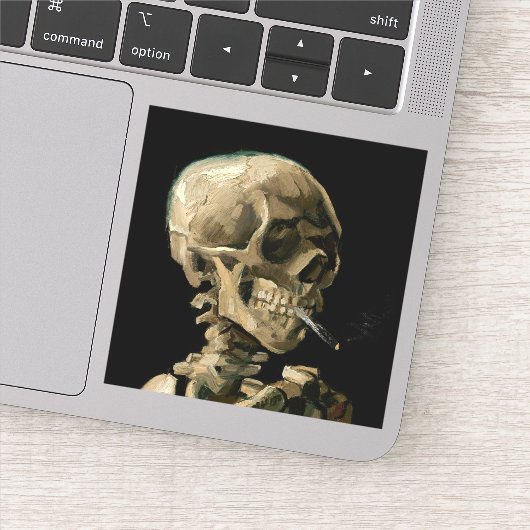 Vincent van Gogh - Skull met Burning Cigarette Sticker (Detail)