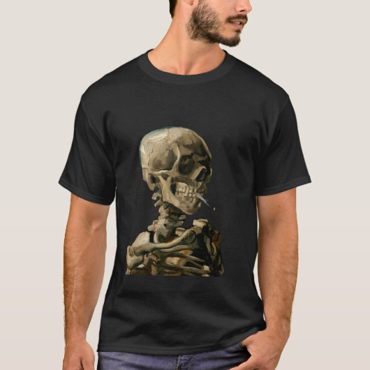 Vincent van Gogh - Skull met Burning Cigarette T-shirt (Voorkant)