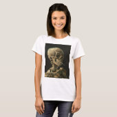 Vincent Van Gogh - Skull met Burning Cigarette T-shirt (Voorkant volledig)