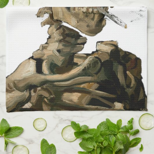 Vincent van Gogh - Skull met Burning Cigarette Theedoek (Gevouwen)