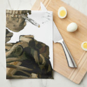 Vincent van Gogh - Skull met Burning Cigarette Theedoek (Quarter Fold)