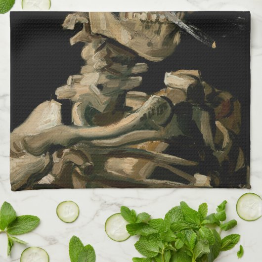 Vincent van Gogh - Skull met Burning Cigarette Theedoek (Gevouwen)