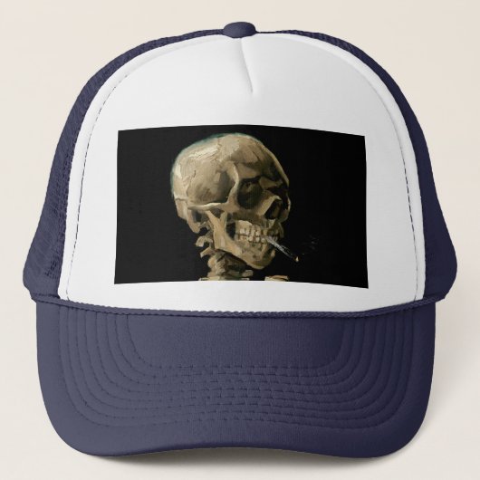 Vincent van Gogh - Skull met Burning Cigarette Trucker Pet (Voorkant)