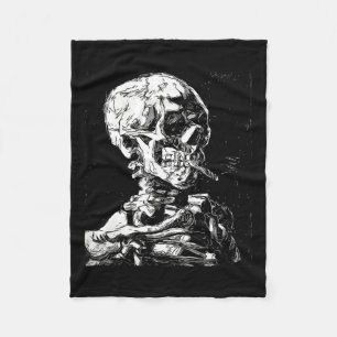 Vincent Van Gogh Skull met Sigarette Skeleton Hal Fleece Deken