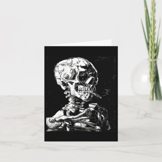 Vincent Van Gogh Skull met Sigarette Skeleton Hal Kaart (Voorkant)