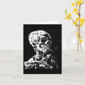 Vincent Van Gogh Skull met Sigarette Skeleton Hal Kaart (Gele Bloem)