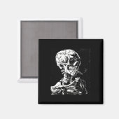 Vincent Van Gogh Skull met Sigarette Skeleton Hal Magneet (Voorkant / Achterkant)