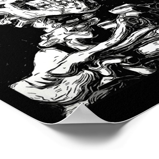 Vincent Van Gogh Skull met Sigarette Skeleton Hal Poster (Hoek)