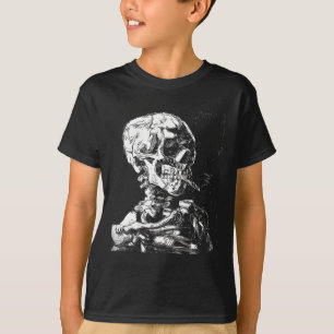 Vincent Van Gogh Skull met Sigarette Skeleton Hal T-shirt