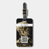 Vincent van Gogh - Skull - QR Code Bagagelabel (Voorkant verticaal)