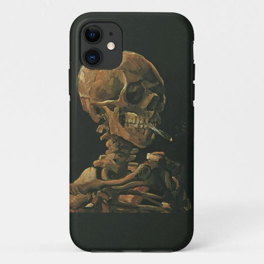 Vincent van Gogh Skull Smoking Cigarette Case-Mate iPhone Case (Achterkant)