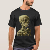 Vincent Van Gogh Skull Smoking Cigarette Skeleton T-shirt (Voorkant)