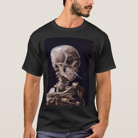 Vincent Van Gogh - Skull with Burning Cigarette (n T-shirt (Voorkant)