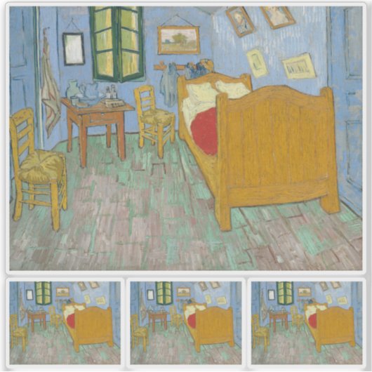 Vincent van Gogh, Slaapkamer in Arles, 2e versie Sticker (Voorkant)