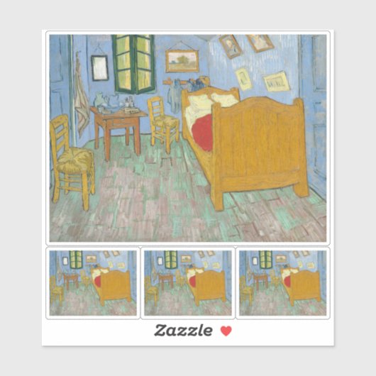 Vincent van Gogh, Slaapkamer in Arles, 2e versie Sticker (Vel)