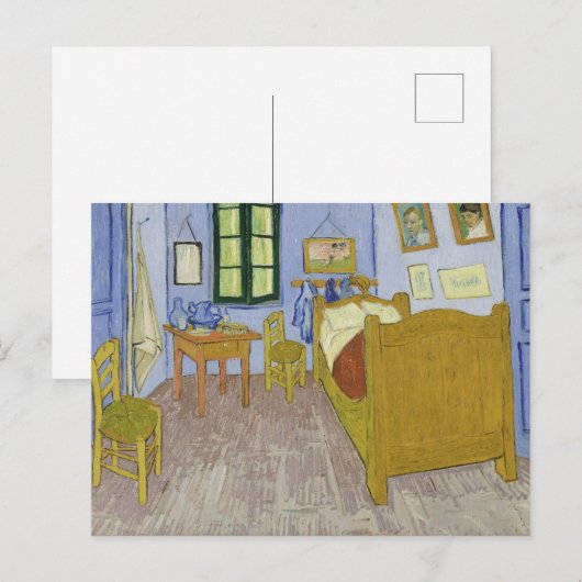 Vincent van Gogh, Slaapkamer in Arles, 3e versie Briefkaart (Voorkant / Achterkant)