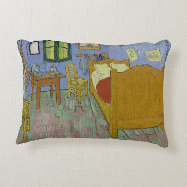 Vincent Van Gogh Slaapkamer Schilderij Accent Kussen (Achterkant)