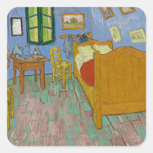 Vincent Van Gogh Slaapkamer Schilderij Vierkante Sticker