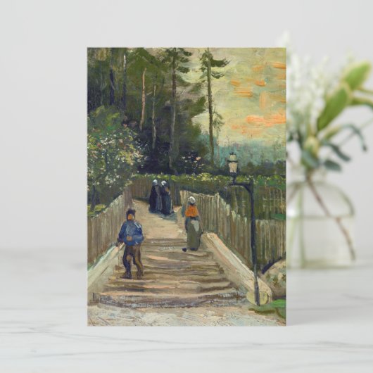 Vincent van Gogh - Sloping Path in Montmartre Bedankkaart (Staand voorkant)