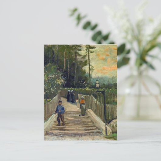 Vincent van Gogh - Sloping Path in Montmartre Briefkaart (Staand voorkant)