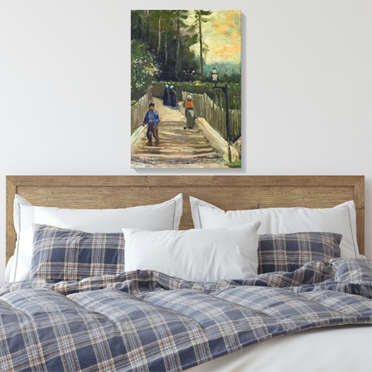 Vincent van Gogh - Sloping Path in Montmartre Canvas Afdruk (Insitu (Slaapkamer))