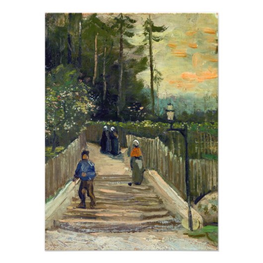Vincent van Gogh - Sloping Path in Montmartre Foto Afdruk (Voorkant)