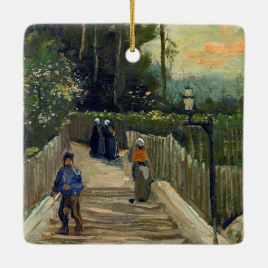 Vincent van Gogh - Sloping Path in Montmartre Keramisch Ornament (Achterkant)