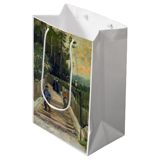 Vincent van Gogh - Sloping Path in Montmartre Medium Cadeauzakje (Voorkant Gekanteld)