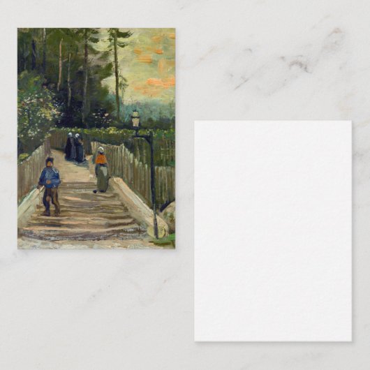 Vincent van Gogh - Sloping Path in Montmartre Notitiekaartje (Voorkant / Achterkant)
