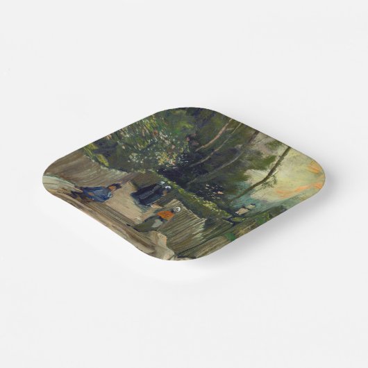 Vincent van Gogh - Sloping Path in Montmartre Papieren Bordje (Gebogen)