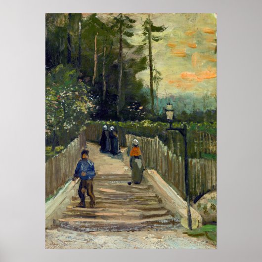 Vincent van Gogh - Sloping Path in Montmartre Poster (Voorkant)