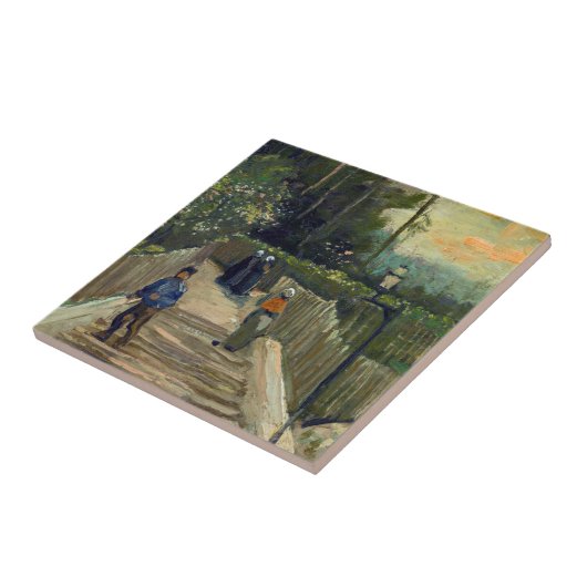 Vincent van Gogh - Sloping Path in Montmartre Tegeltje (Zijkant)