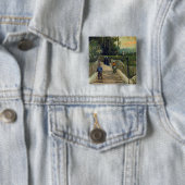Vincent van Gogh - Sloping Path in Montmartre Vierkante Button 5,1 Cm (In situ)
